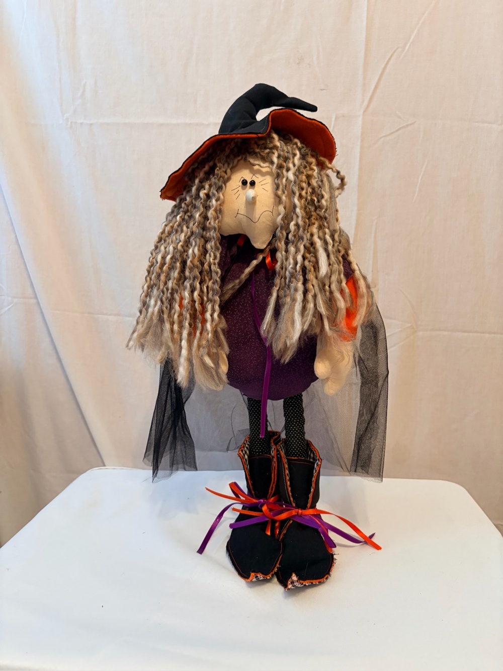 Halloween Witch Doll Plush Toy - Purple & Black